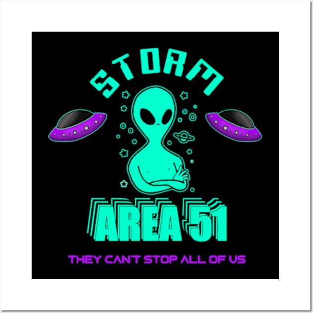 Storm Area 51 Memes - See Them Aliens Area 51 Raid Wall Art by Barnyardy